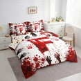 thumbnail image 3 of Feelyou Initial Letter F Twin Bedding Sets 7-Piece, Horror Halloween Bedding Comforter Set, Gothic Hand Print Reversible Sheet Sets, Ultra Soft Home Decor, 3 of 7