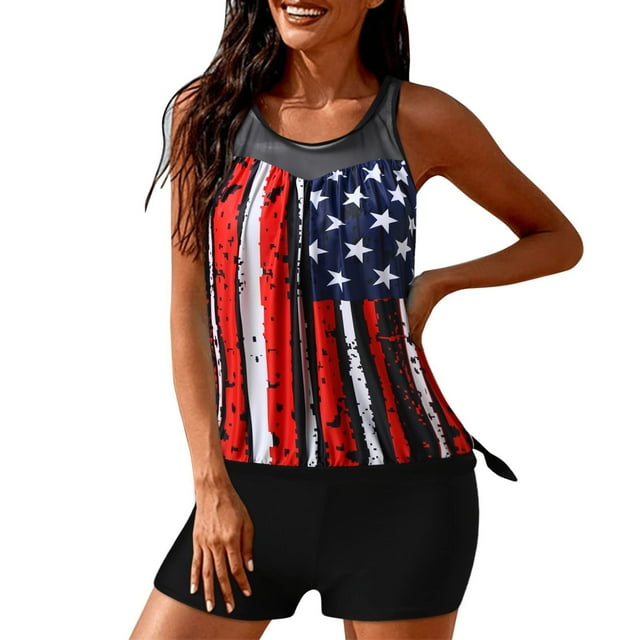 Womens Bathing Suits Two Piece Women Conservative Print Strappy Back Set Two Piece Swimsuits Swimdress Two Piece Bathing Suits for Women Two Piece Sets for Women