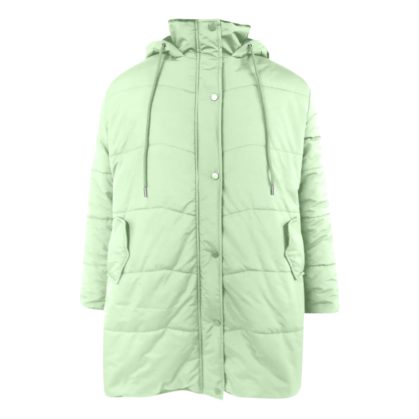 Mifsaly Plus Size Long Quilted Jackets for Women Zip up Waterproof Hooded Padded Coats Fleece Lined Thermal Puffer Jacket Button Down Thicken Warm Winter Outerwear with Pockets 2025 Fashion Parka