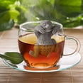 thumbnail image 4 of Charlodey Cute and Fun Loose Tea Strainer with Drip Tray for Home and Gifts kitchen utensils Dark Gray, 1x Sloth Tea Infuser, 4 of 9