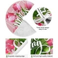 thumbnail image 2 of FMSHPON Mother's Day Beautiful Spring Tulips FlowersLeaf Xmas Christmas Tree Skirt Stand Mat for Holiday Party Decoration Indoor Outdoor 36 inches, 2 of 6