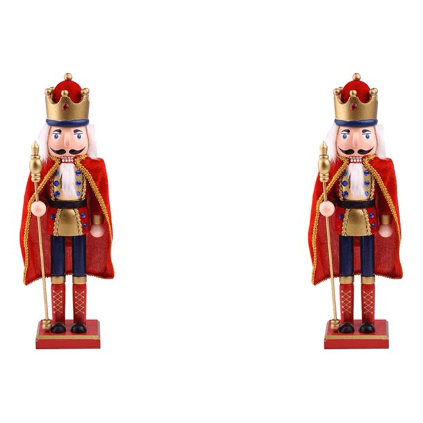 Marioneta creativa de decoración Vintage King Soldier de 38cm para mesa del hogar (rojo)