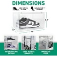 thumbnail image 5 of OLLIE XL Shoe Storage Boxes – Foldable and Stackable Shoe Storage Organizer for Closet – Clear HardFor Up to Size 13 – Acrylic Shoe Box Storage Containers for Jordan, Sneakers, Boots (3-Pack, Clear), 5 of 5
