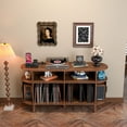 thumbnail image 5 of Large Round Record Player Stand with Charging Station & USB Ports, Record Storage Cabinet, 5 of 7