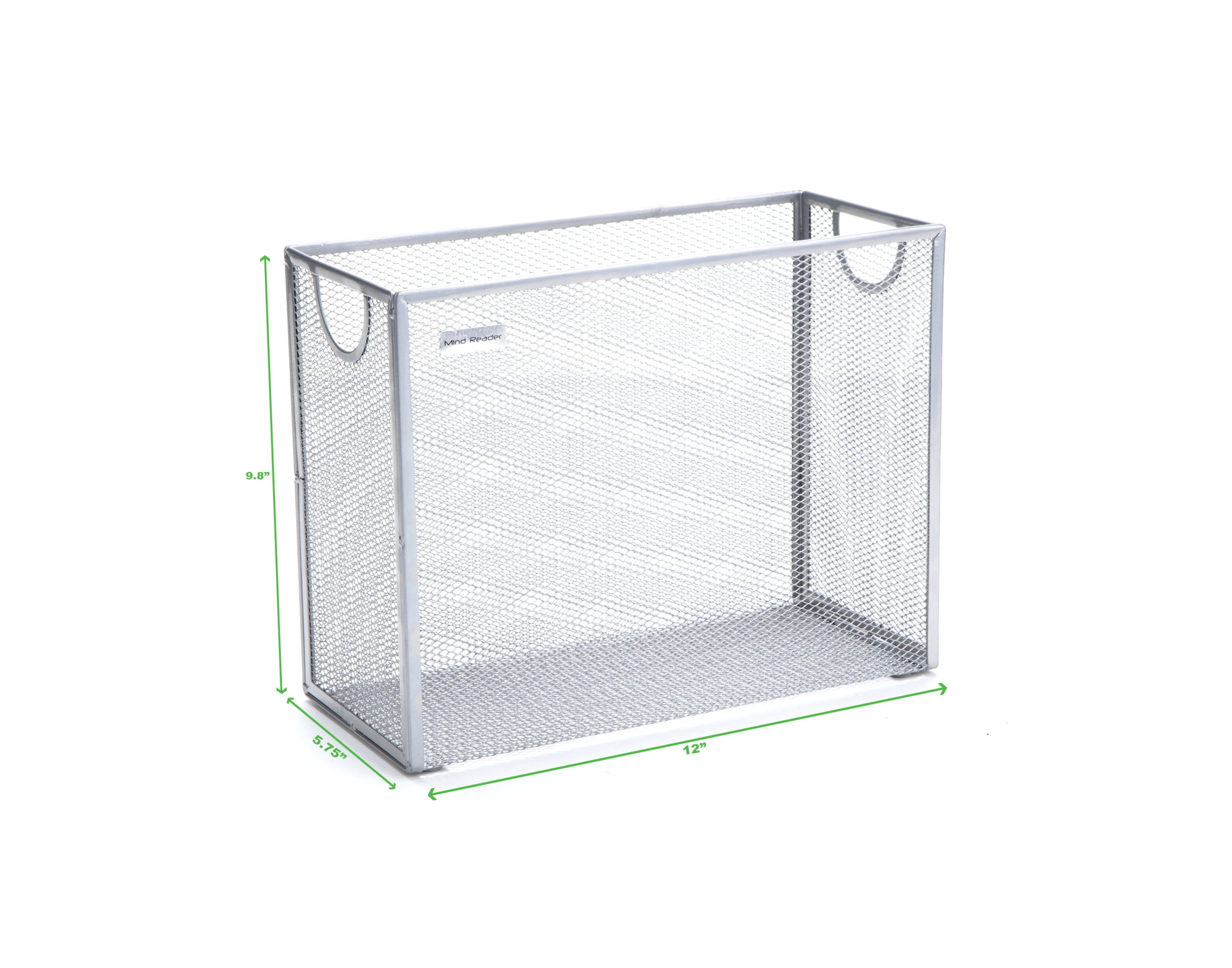 Mind Reader Metal Mesh File Organizer Storage Basket for Letters, Legal Documents, Filing, Folders, Office Organization, Silver
