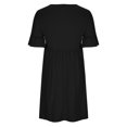 thumbnail image 5 of Diufon Summer Dresses for Women Solid Color Mini Dress Round Neck Ruffle Short Sleeve Dress, 5 of 5