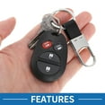 thumbnail image 4 of Llavero de coche Unique Bargains, llavero universal con anillo para llaves de control remoto, cuero, aleación de zinc, tono plateado, negro, 2 piezas, 4 of 6