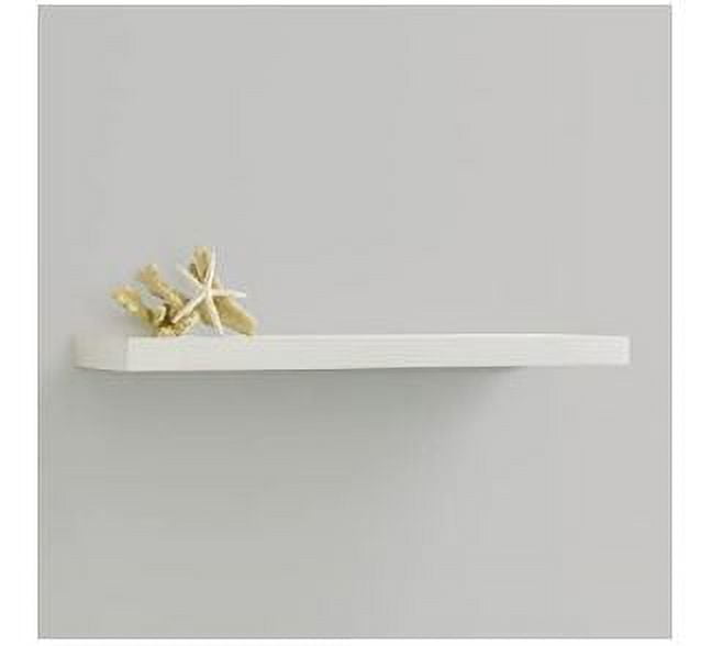 InPlace Shelving Wood Wall Shelf, Coastal Beach Floating Shelf, White, 47" W x 10" D x 2" H