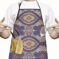 thumbnail image 2 of Multicolor Ethnic Geometric Pattern (4) Apron-Garden Aprons for Women with Pockets-Cotton Linen Waterproof Kitchen Cooking Gardening Aprons Adjustable for Kitchen,Cooking,BBQ and Salon 33x27 Inch, 2 of 7