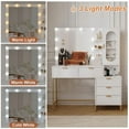 thumbnail image 5 of Modern Makeup Vanity Desk with Lighted Mirror, 10 LED Bulbs, USB & Power Outlets, 5 Drawers, 3 Shelves, Space-Saving Dressing Table for Bedrooms, 5 of 7