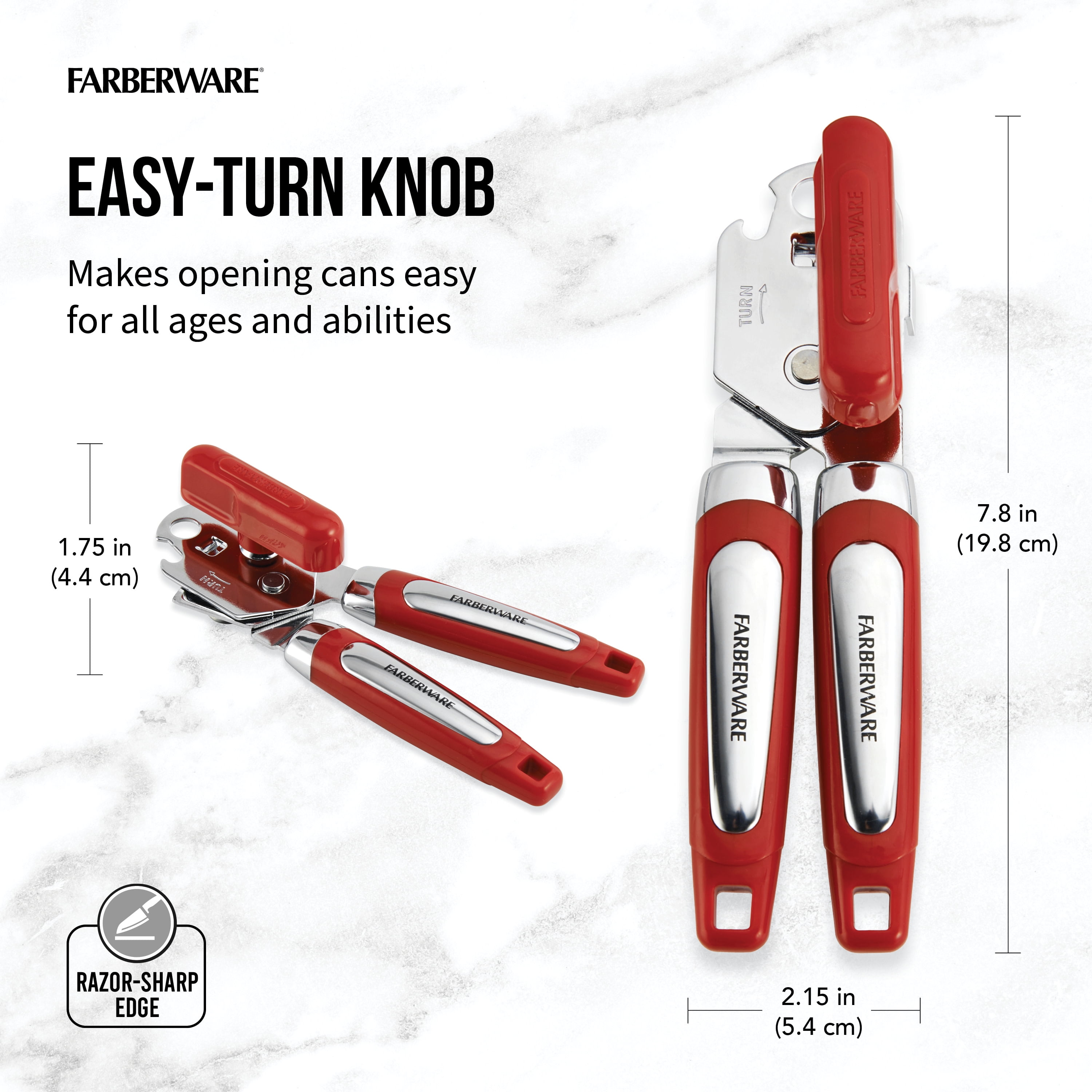 Farberware Pro Soft Knob and Handle Can Opener and Bottle Opener