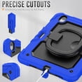 thumbnail image 6 of Dteck Kids Full Body Protection Case for iPad Air 13 inch 2025/2024,Heavy Duty Silicone Case 360 Degree Rotating Handle Stand Cover with Screen Protector for iPad Air 13-in. M3/M2, Black+Blue, 6 of 7