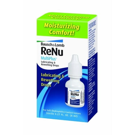 3 Pack Bausch & Lomb ReNu MultiPlus Lubricating and Rewetting Drops 0.27oz Each