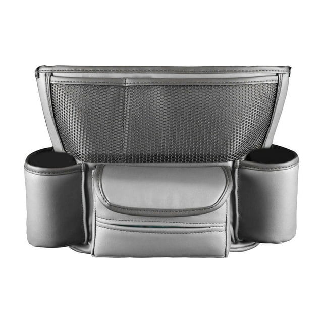Zootealy Car Console Armrest Storage Box Multi-functional Organizer Bag Napa Leather Interior Gray Pouch
