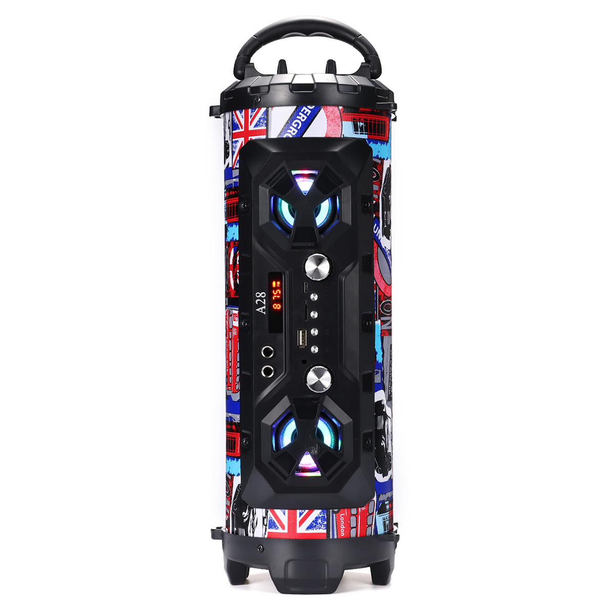 Unique Portable LED Wireless Portable bluetooth 4.2 Speaker Stereo Sound Super Bass HIFI AUX FM Subwoofer Loudspeaker ,RGB Colorful Lights, EQ, Booming Bass, Outdoor Speaker for Home, Party, Camping - image 4 of 8