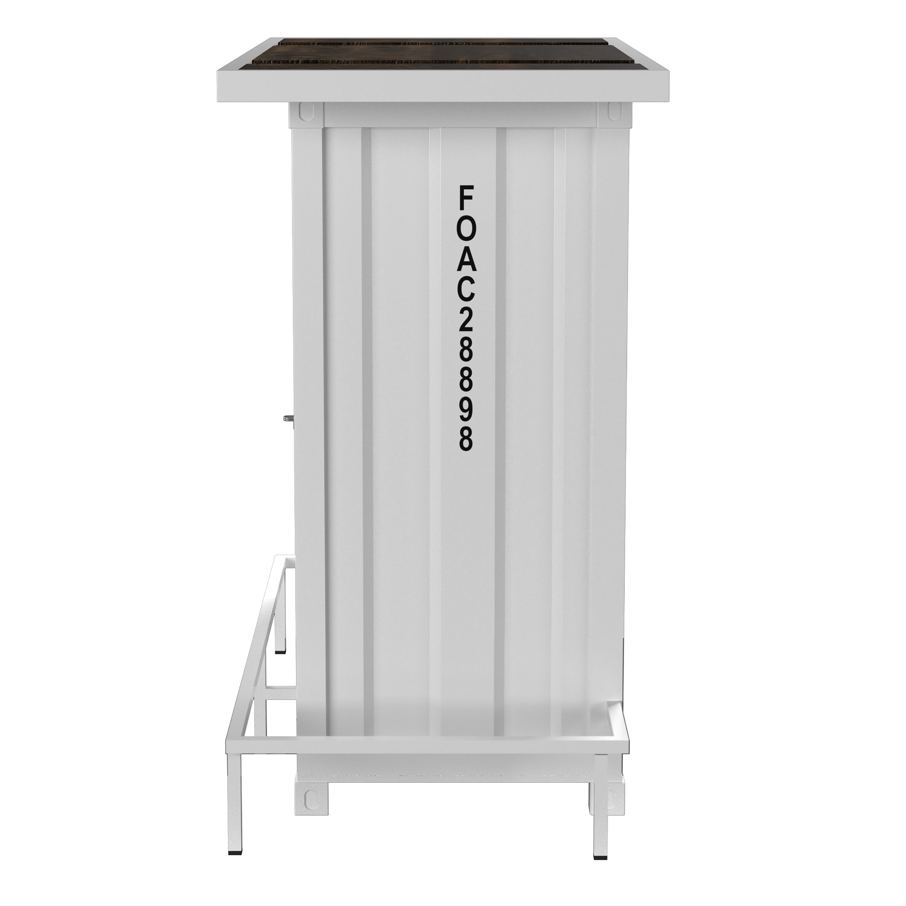 Furniture of America Locust Metal Bar Table with LED Light, White
