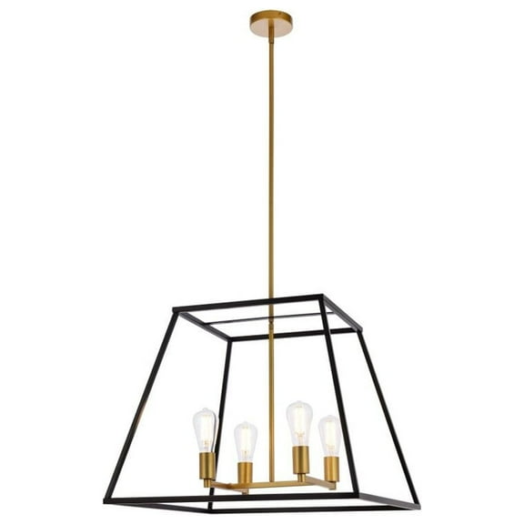 Declan 24 inch pendant in black and brass