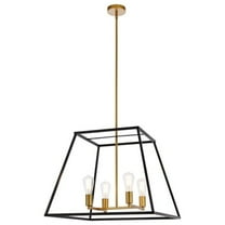 Declan 24 inch pendant in black and brass