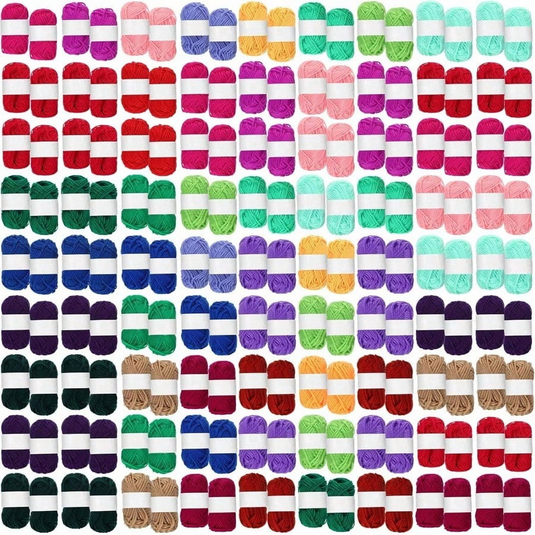 150 Rolls Acrylic Crochet Yarn Bulk 3300 Yards Knitting Acrylic Yarn Skeins Soft Mini Soft Crochet Skeins Multicolor for Knitting Handcraft Weaving Projecting Kit Mixed Colors