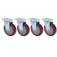 thumbnail image 3 of 4 Pcs Roulettes Lourdes Rotation 360° Plaque PU Roue Universelle pour Meubles Chariot de Courses Capacité de Charge Unique 250lb, 3 of 14