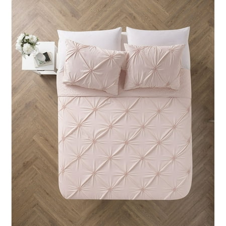 - VCNY Home Floral Burst Pintuck 2/3-Piece Reversible Technique Bedding Quilt Set