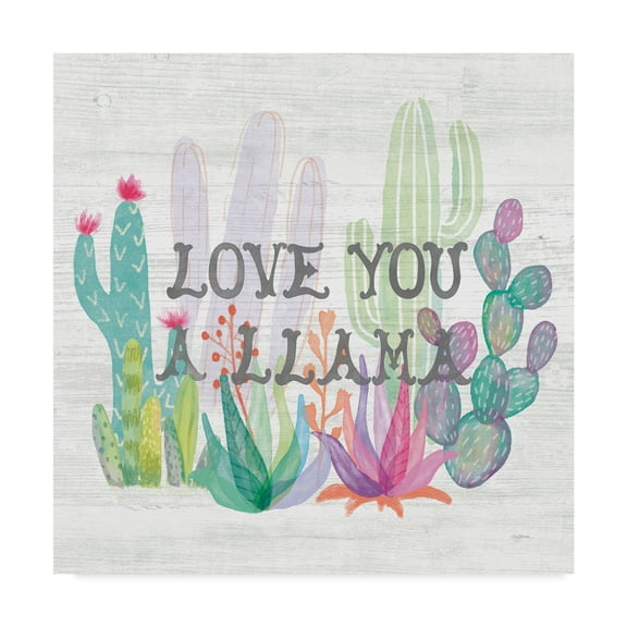 Trademark Fine Art 'Lovely Llamas Cactus Love' Canvas Art by Mary Urban
