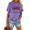 thumbnail image 3 of Anbech LOVE Printed T-Shirt for Women Casual Valentine's Day Graphic LOVE Is All You Need Junior Girls Short Sleeve Tee Tops with Crew Neck, 3 of 10