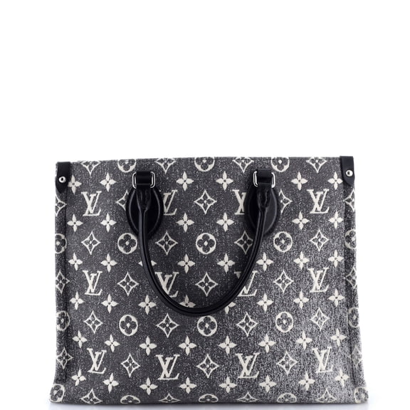 Pre-Owned OnTheGo Tote Monogram Jacquard Denim MM By Rebag