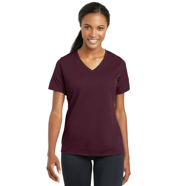 Camiseta Sport-Tek® Ladies PosiCharge® RacerMesh® con cuello en V. LST340 deporte-tek LST340