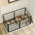 thumbnail image 4 of Noaman 48" Dog Cage Kennel with Top Cover, Black Iron Indoor Pet Playpen for Large Dogs, Heavy Duty Metal Puppy Crate Exercise Pen, 4 of 15