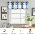 thumbnail image 6 of Kitchen Valances for Window, Navy Blue Gray White Diamond Light Filtering Rod Pocket Valance Curtain, Abstract Geometric Check Short Curtains Window Topper for Bedroom Bathroom Living Room 54x18in, 6 of 9