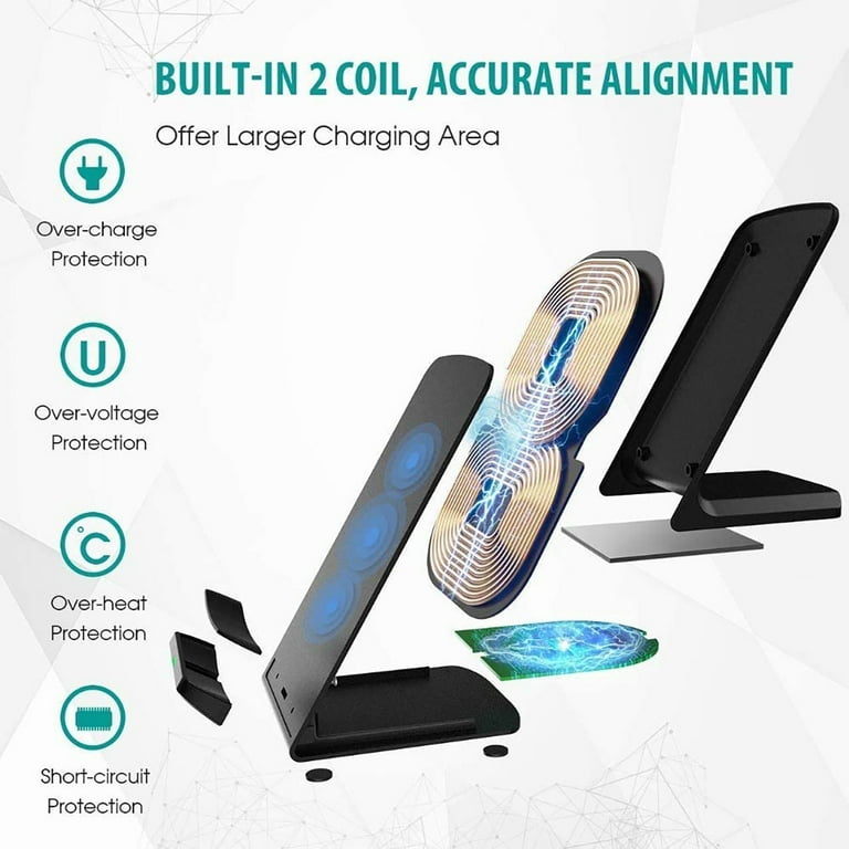 Fast Wireless Charger, 20W Max Fast Wireless Charging Stand for iPhone, Samsung