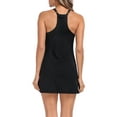 thumbnail image 5 of HDE Women's V-Neck Exercise Dress with Built in Bra and Separate Shorts Black L, 5 of 6