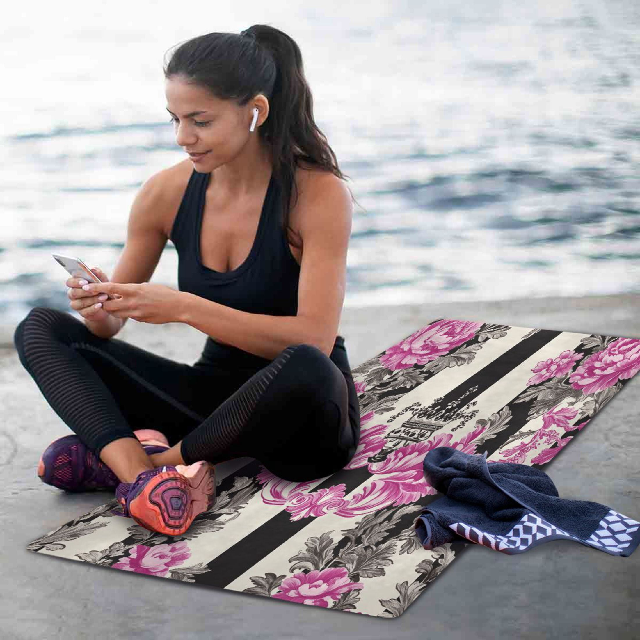 BZSMCE Yoga Mat Women Floral Crown Fitness Mat