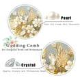 thumbnail image 4 of Leaf Bride Wedding Hair Comb Rhinestone Pearl Bridal Hair Pieces Flower Headpiece Crystal Hair Accessories for Women and Girls (1-Silver), 4 of 4