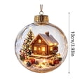 thumbnail image 3 of DefiDgd 4x4inch Clear Christmas Ornament Ball with Warm Light LED,Mini Winter Snowy Scenery Acrylic Hanging Bauble for Xmas Tree Window Fireplace Mantel Holiday Decor, 3 of 7