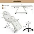 thumbnail image 3 of Gymax 73'' Facial Chair with Hydraulic Stool w/ Detachable Armrests & Towel Rack White, 3 of 10