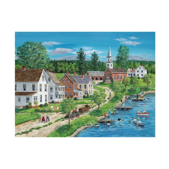 Canvas Wall Art - Bob Fair 'Lake Shore Road' Wall Art for Living Room, Bedroom, or Office DÃ©cor by Trademark Fine Art - 19 x 14 Inches