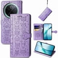 thumbnail image 2 of Étui Rabattable pour FOXDOCK Vivo Y300 Pro, Chat et Chien en Cuir PU Embossé avec Fentes pour Cartes, Support, 2 of 6