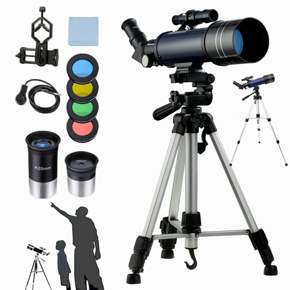 Telescope 400mm/70mm with Tripod & Phone Adapter, Portable Telescope for Kids & Beginners, Travel Telescope