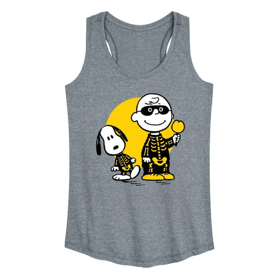 Peanuts - Charlie And Snoopy Skeleton - Women's Racerback Tank Top