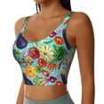 thumbnail image 2 of Daiia Vegetable (2) Printed Women's Sports Bra, Breathable Activewear Bra with U-Back Design and Removable Pads, Comfortable and Supportive for Yoga, Workout-Small, 2 of 8