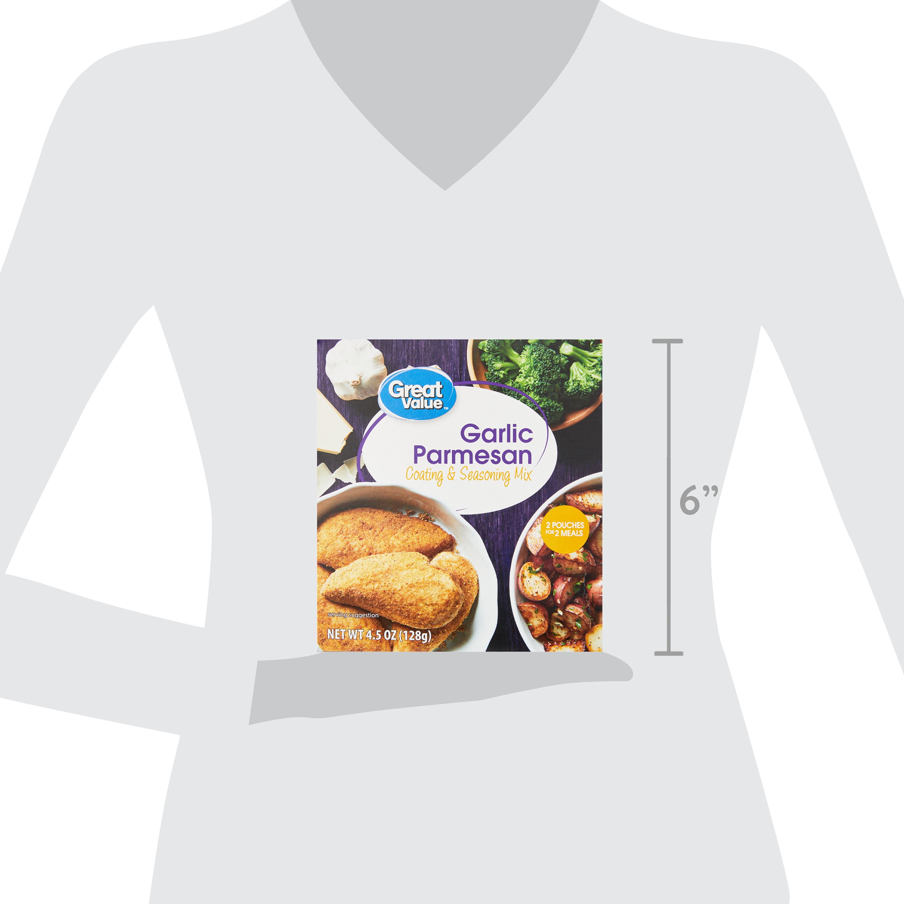 (6 pack) Great Value Garlic Parmesan Coating & Seasoning Mix, 4.5 oz