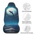 thumbnail image 5 of Honeii Night Sky Moon Dolphin Print Car Seat Covers 2 Pieces, Full Set Universal Seat Covers for Cars, Waterproof Auto Seat Protectors, 5 of 7