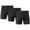 Black, variant on 3PK Mens Cotton Boxer Briefs Tagless Comfort Flex Underwear With Opening Fly
