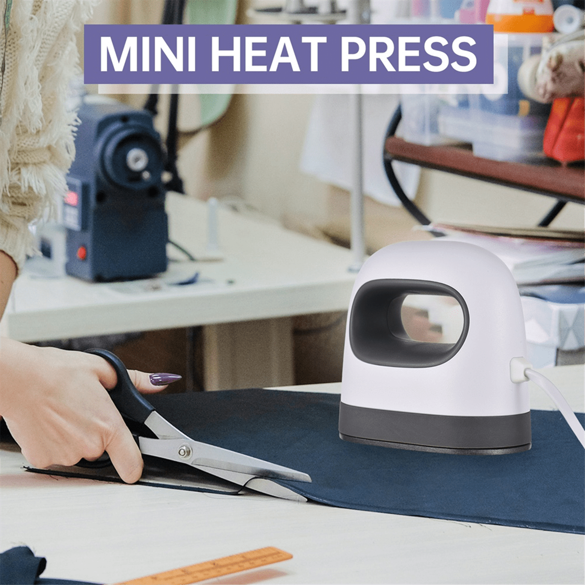 Mini -Shirt Printing Easy Heating Transfer Iron Machines for Clothes DIY Home,US Plug