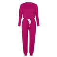 thumbnail image 6 of FADAACAI Womens Lounge Set Women's Two Piece Outfit Long Sleeve Crewneck Pullover Tops and Long Pants Tracksuit Sweatsuits Women 2 Piece Outfit Womens Sweatsuits Sets Pink S Clearance！, 6 of 8