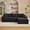 Black(Right Facing Chaise), variant on Leumius 96.9" L-Shaped Modular Sectional Sofa with Chaise,Cloud Sectional Couch with Deep Seat and Side Pockets,Comfy Corduroy Upholstered Boneless Couches for Living Room,No Assembly,Black