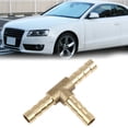 thumbnail image 2 of Hose Barb Brass 3 Way Tee Connector Adaptor 6mm for Fuel Air Water Gas Oil Pipe, 2 of 7