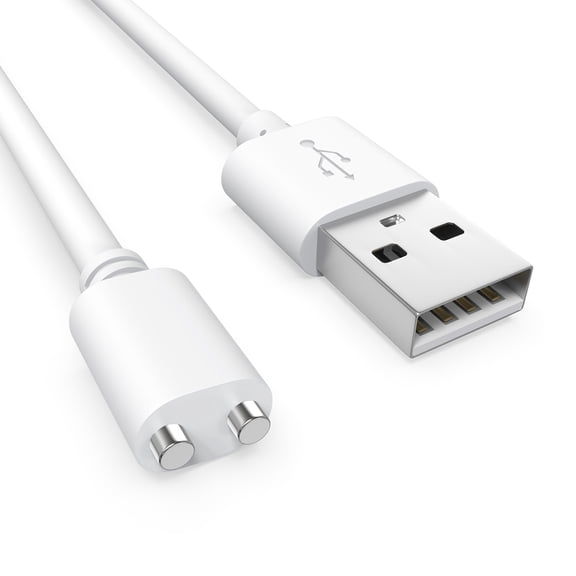 Sinoacc 2 Pin (5mm/0.2in) Magnetic Charger USB DC Cable Replacement Charging Cord - White
